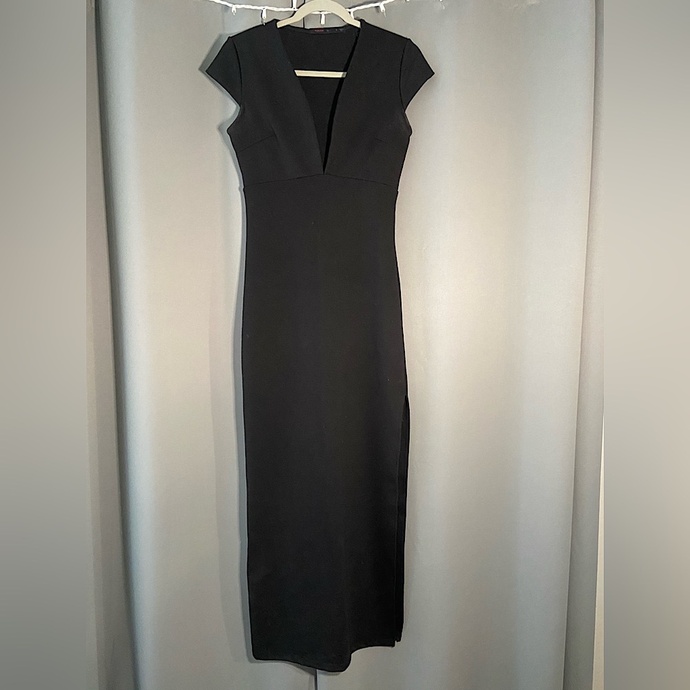 Fraiche by J, size small, black floor length dress.